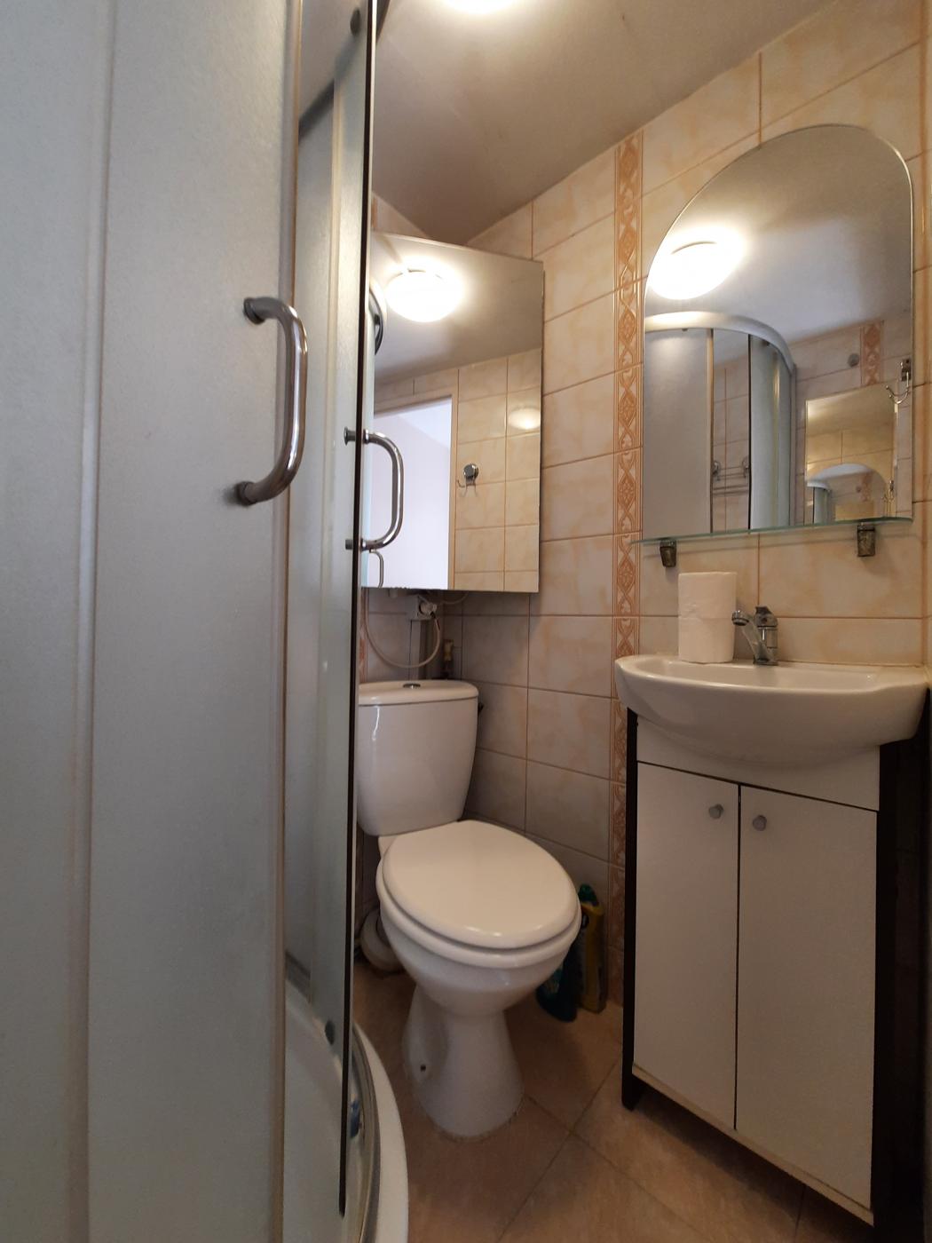 Pomieszczenie sanitarne z umywalką i WC